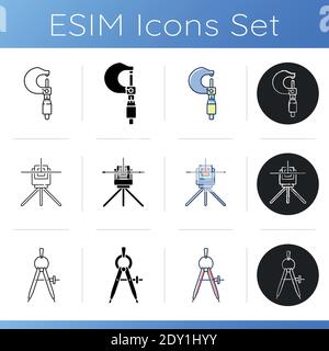 Measurement tools icons set Stock Vector