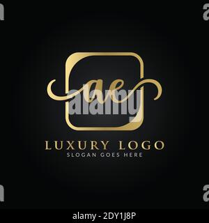 Initial AE letter Logo Design vector Template. Creative Luxury Letter AE Logo Design Stock Vector