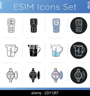 Measurement tools icons set Stock Vector