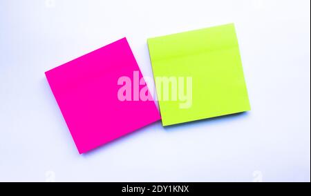 Blank sticky note on white background Stock Photo