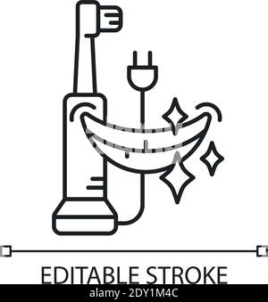 Electric toothbrush linear icon Stock Vector