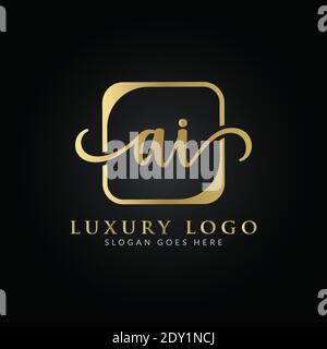 Initial AI letter Logo Design vector Template. Creative Luxury Letter AI Logo Design Stock Vector