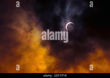 View Of Partial Solar Eclipse Seen In Karachi On Thursday December 26 2019 The Ring Of Fire Solar Eclipse Caused The Day To Turn Dark In Many Asian Countries Including Pakistan The