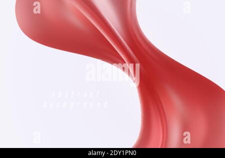 Wavy red background Red smooth shape Abstract bright wave background with smooth wavy structure Stock Vector