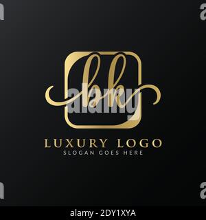 Initial BK Letter Logo Creative Modern Typography Vector Template. Creative Luxury Letter BK Logo Vector. Stock Vector