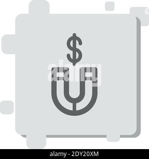 money magnet vector icon modern simple vector illustration Stock Vector