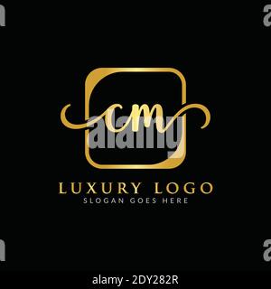 Initial CM Letter Logo Creative Modern Typography Vector Template. Creative Luxury Letter CM Logo Vector. Stock Vector