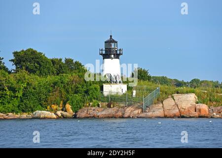 Ten Pound Island Lighthouse on Tenpound Island, Gloucester, Cape Ann, Massachusetts, USA. Stock Photo