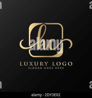 HC Logo Design Vector Template. Initial Luxury Letter HC Vector Illustration Stock Vector