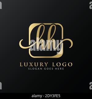 HH Logo Design Vector Template. Initial Luxury Letter HH Vector Illustration Stock Vector