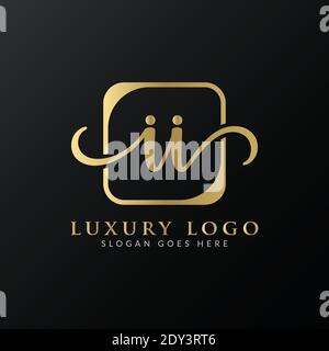 Initial II letter Logo Design vector Template. Abstract Luxury Letter II logo Design Stock Vector