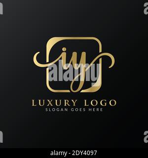 Initial IY letter Logo Design vector Template. Abstract Luxury Letter IY logo Design Stock Vector