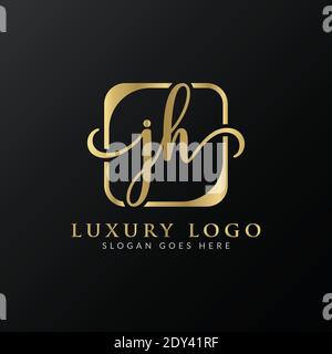 Creative letter JH Logo Design Vector Template. Initial Luxury Letter JH Logo Design Stock Vector