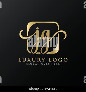 Creative letter JG Logo Design Vector Template. Initial Luxury Letter JG Logo Design Stock Vector