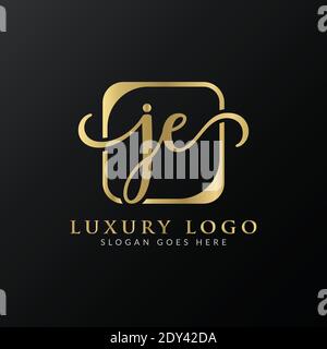 Creative letter JE Logo Design Vector Template. Initial Luxury Letter JE Logo Design Stock Vector
