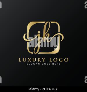 Creative letter JK Logo Design Vector Template. Initial Luxury Letter JK Logo Design Stock Vector