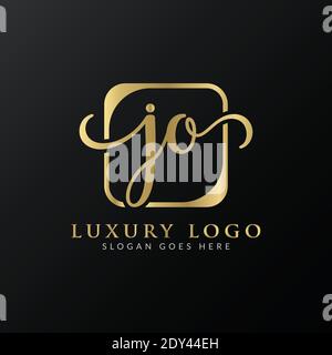 Creative letter JO Logo Design Vector Template. Initial Luxury Letter JO Logo Design Stock Vector