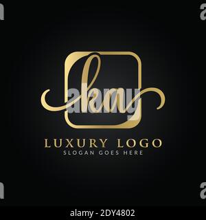 Linked Letter KA Logo Design vector Template. Creative Abstract KA Luxury Logo Design Vector Illustration Stock Vector