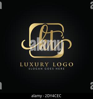 Linked Letter KT Logo Design vector Template. Creative Abstract KT Luxury Logo Design Vector Illustration Stock Vector