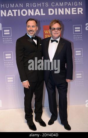 Sir Elton John and David Furnish are being Honored at the 18th Annual HRC National Dinner at the Convention Center October 25, 2014 in Washington, DC, USA. Photo by Olivier Douliery/ABACAPRESS.COM Stock Photo