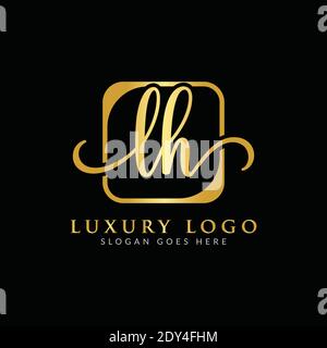 Initial LH letter Logo Design vector Template. Luxury Letter LH logo Design Stock Vector