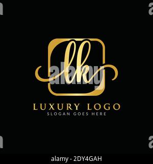 Initial LK letter Logo Design vector Template. Luxury Letter LK logo Design Stock Vector