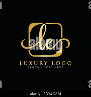 Initial LE letter Logo Design vector Template. Luxury Letter LE logo Design Stock Vector