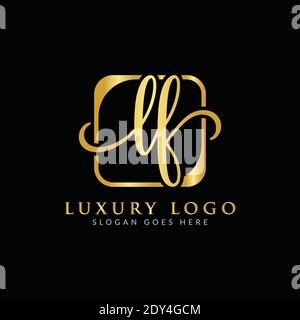 Initial LF letter Logo Design vector Template. Luxury Letter LF logo Design Stock Vector