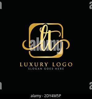 Initial LT letter Logo Design vector Template. Luxury Letter LT logo Design Stock Vector