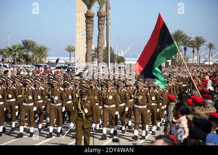 Tripoli, Dec. 24 this year marks the 69th anniversary of the independence of Libya. 24th Dec, 2021. Libyan soldiers participate in a parade during the celebration of the Independence Day in Tripoli, Libya, on Dec. 24, 2020. Dec. 24 this year marks the 69th anniversary of the independence of Libya, as Libyans hope to achieve stability and unity of their politically divided country with the elections scheduled for Dec. 24, 2021. Credit: Hamza Turkia/Xinhua/Alamy Live News Stock Photo
