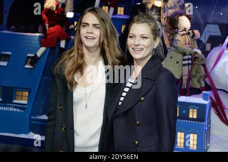 Burberry's new faces Cara Delevingne and Kate Moss attend the launch of