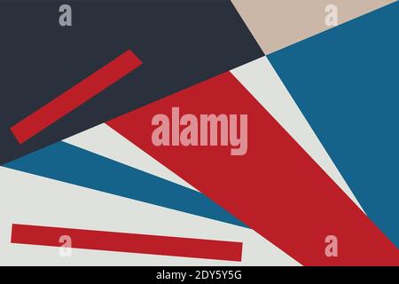 Seamless Abstract vector Geometric Pattern design in Bauhaus and mondrian style. Modern Collage for Background, print, artwork and wallpaper. Stock Vector