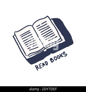Open in cute cozy hugge cartoon style illustration Stock Vector