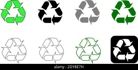 Set of universal recycling symbols. International symbol Stock Vector