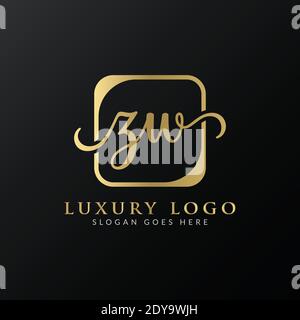 ZW Logo Design Vector Template. Initial Luxury Letter ZW Vector Illustration Stock Vector
