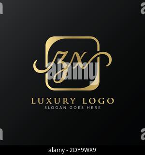 ZX Logo Design Vector Template. Initial Luxury Letter ZX Vector Illustration Stock Vector