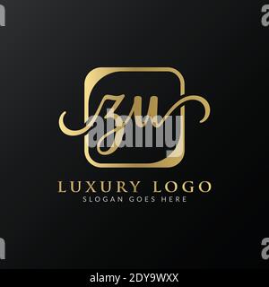 ZU Logo Design Vector Template. Initial Luxury Letter ZU Vector Illustration Stock Vector