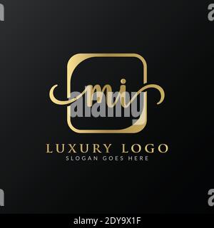 Initial MI letter Logo Design vector Template. Luxury Letter MI logo Design Stock Vector