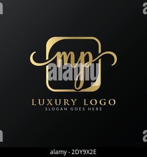 Initial MP letter Logo Design vector Template. Luxury Letter MP logo Design Stock Vector