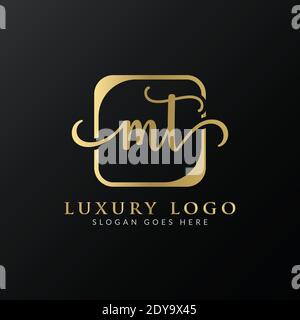 Initial MT letter Logo Design vector Template. Luxury Letter MT logo Design Stock Vector