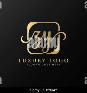 ZY Logo Design Vector Template. Initial Luxury Letter ZY Vector Illustration Stock Vector