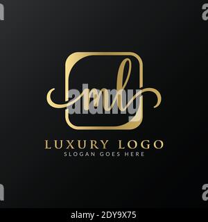 Initial ML letter Logo Design vector Template. Luxury Letter ML logo Design Stock Vector