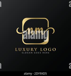 Initial Letter NM Logo Design Vector Template. NM Letter Logo Design Stock Vector
