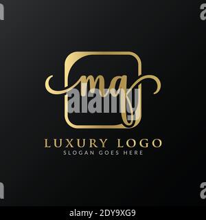 Initial MQ letter Logo Design vector Template. Luxury Letter MQ logo Design Stock Vector