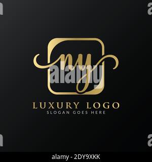 Initial Letter NY Logo Design Vector Template. NY Letter Logo Design Stock Vector
