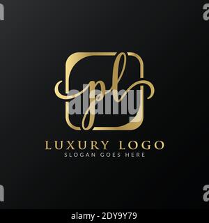 Initial PL Letter Logo Design Modern Typography Vector Template. Creative Luxury PL Logo Vector. Stock Vector