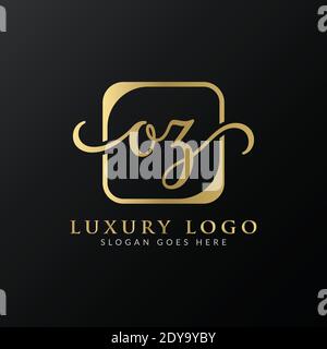 Initial Simple Letter OZ Logo Design Vector Template. Abstract Luxury OZ Letter Logo Design Stock Vector