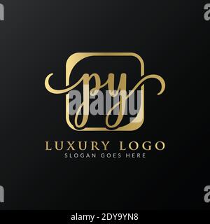 Initial PY Letter Logo Design Modern Typography Vector Template. Creative Luxury PY Logo Vector. Stock Vector