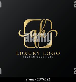 Initial Letter QK Logo Design Vector Template. Modern Luxury QK Letter Logo Design Stock Vector