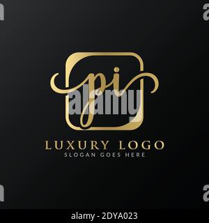 Initial PI Letter Logo Design Modern Typography Vector Template. Creative Luxury PI Logo Vector. Stock Vector